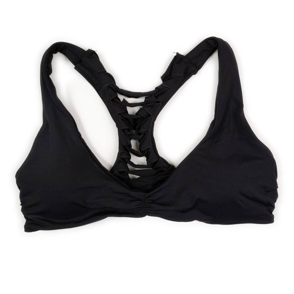 TINIBIKINI Swimwear black racerback swimsuit top size S